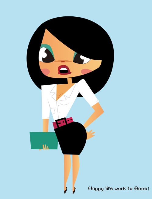 500x656 Cartoon Business Girl Vector