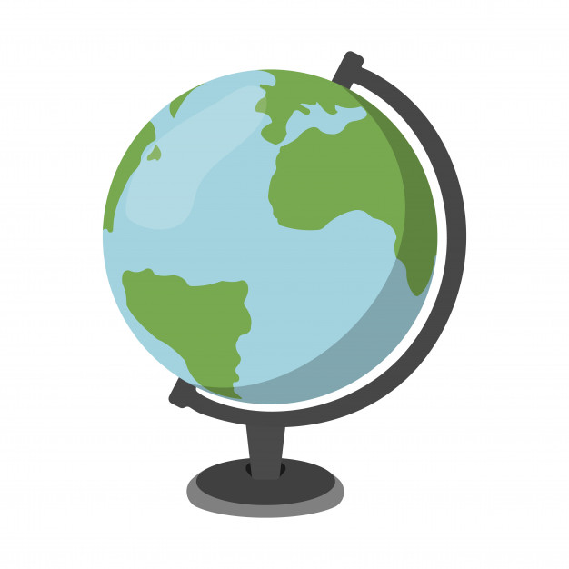 626x626 Cartoon Globe Schools Supplies Isolated Vector Illustration