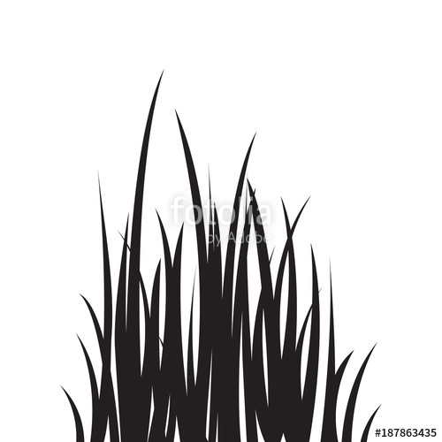 500x500 Carved Silhouette Flat Icon, Simple Vector Design Cartoon Grass