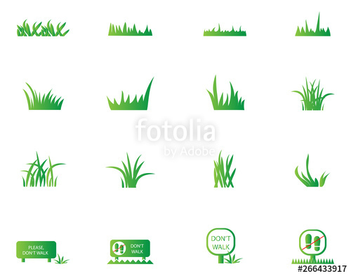 500x394 Green Grass Icons Set