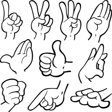 369x368 Cartoon Hand Gesture Free Vector Download