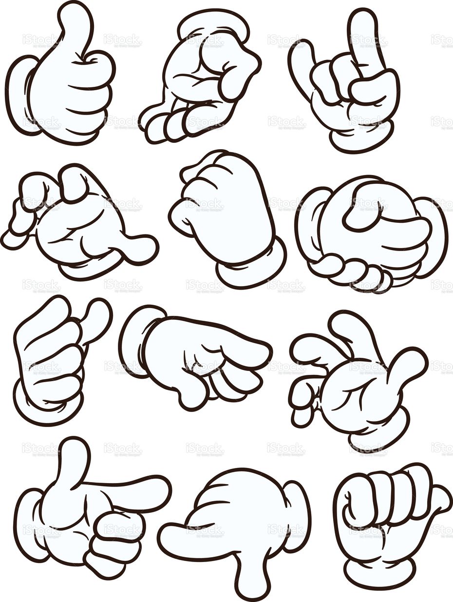 930x1235 Cartoon Hands Making Different Gestures Vector Clip Art