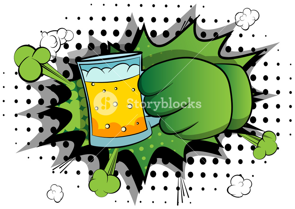 1000x708 Vector Cartoon Hands Holding A Beer Illustrated Sign On Comic