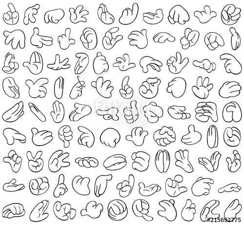 500x462 Cartoon Hands Set Stock Image And Royalty Free Vector