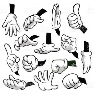 300x300 Cartoon Hands Gesture Set Traditional White Createmepink