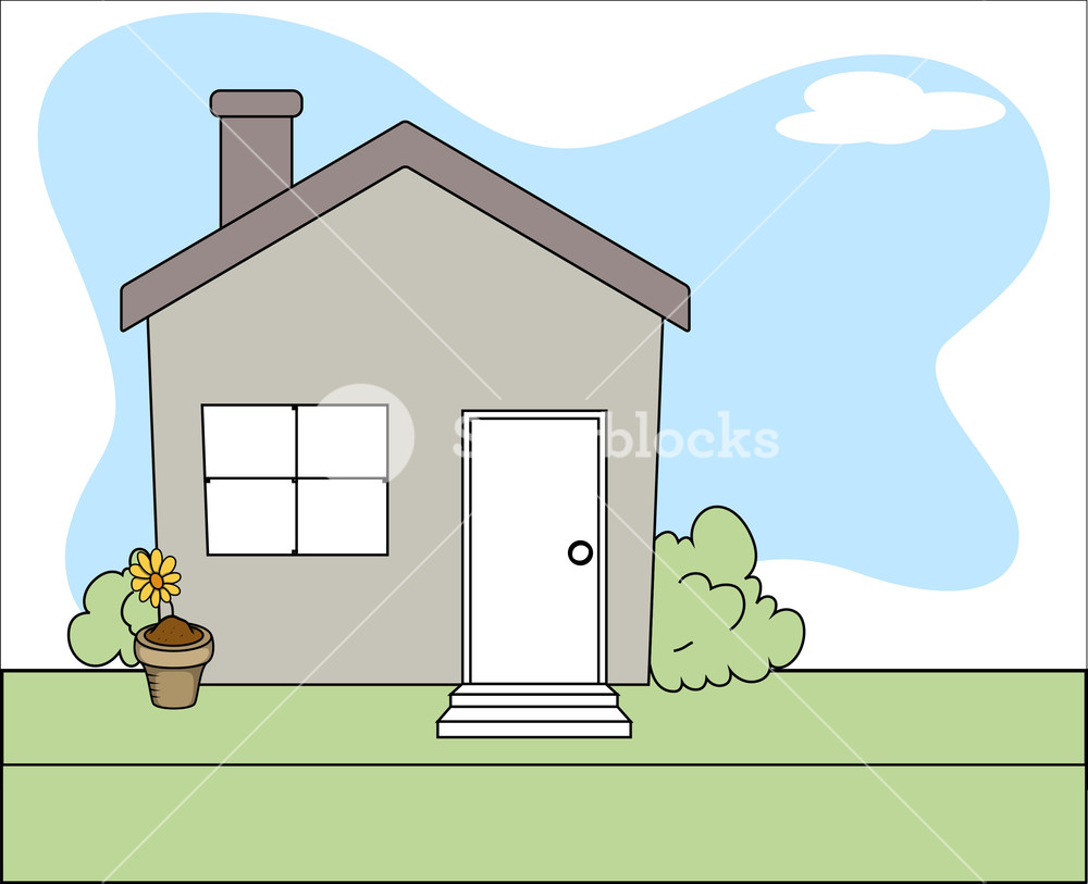 1000x813 Cartoon House Vector Background Royalty Free Stock Image