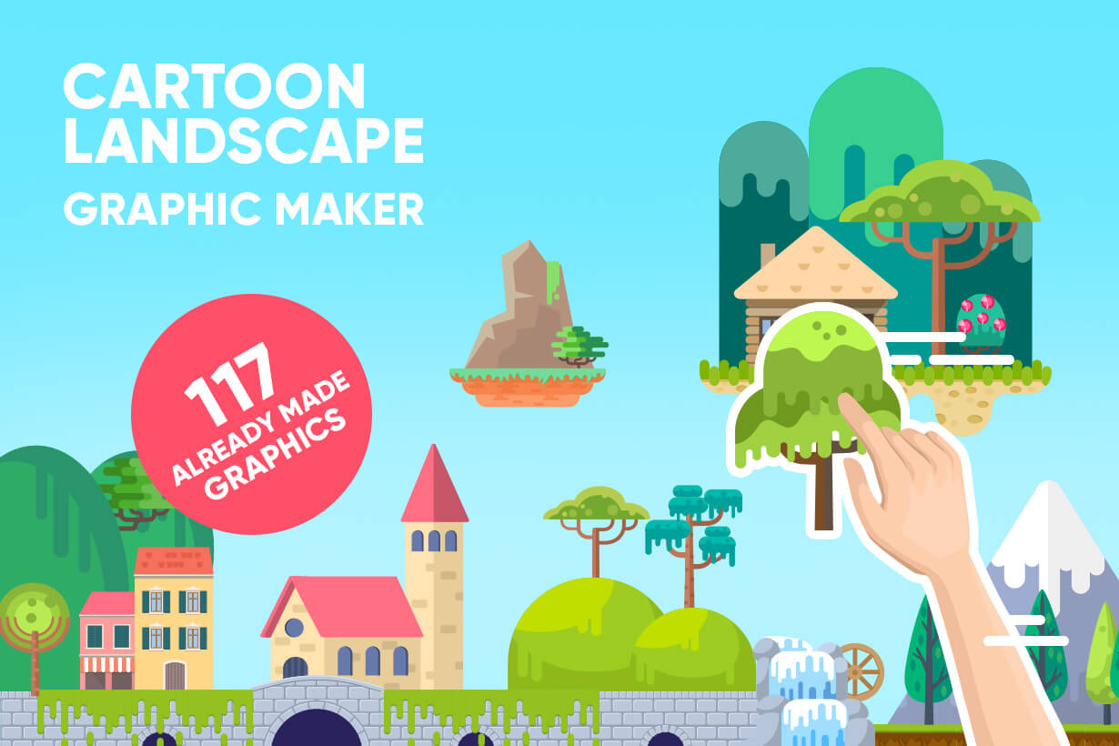 1230x820 Cartoon Landscape Graphic Maker Design Bundle Graphicmama