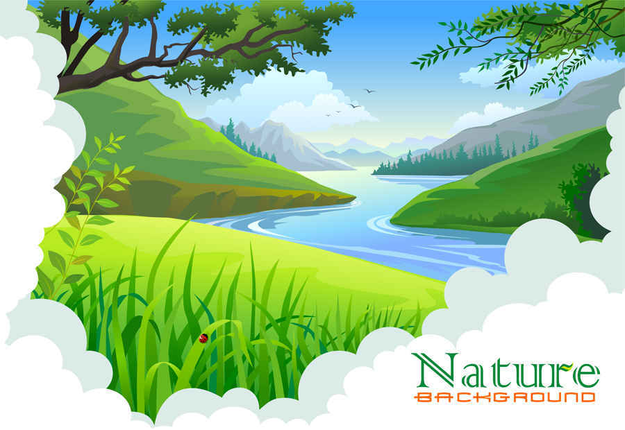 900x620 Cartoon Landscape Vector Free Vector Background