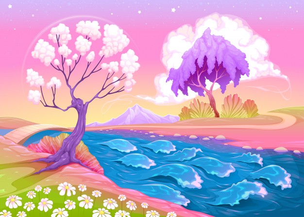 626x447 Colorful Cartoon Landscape Vector Free Download