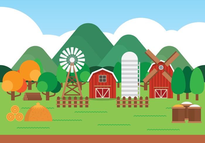 700x490 Farm Cartoon Landscape