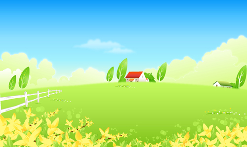 500x298 Beautiful Cartoon Landscapes Vector Set Free Download