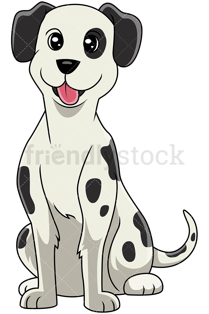 800x1200 Cute Dalmatian Dog Sitting On Hind Legs Cartoon Clipart Vector