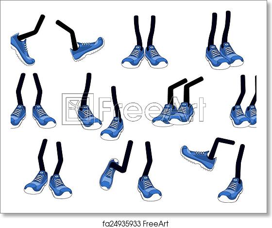 560x470 Free Art Print Of Cartoon Vector Walking Feet In Sneakers Cartoon