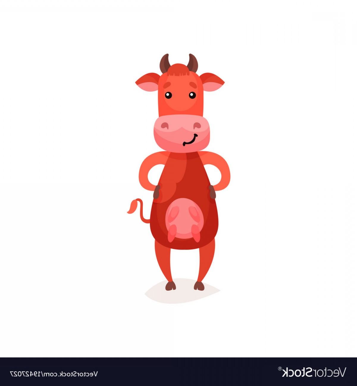 1200x1296 Funny Cow Brown Milk Cow Standing On Two Legs Vector Newwaysys