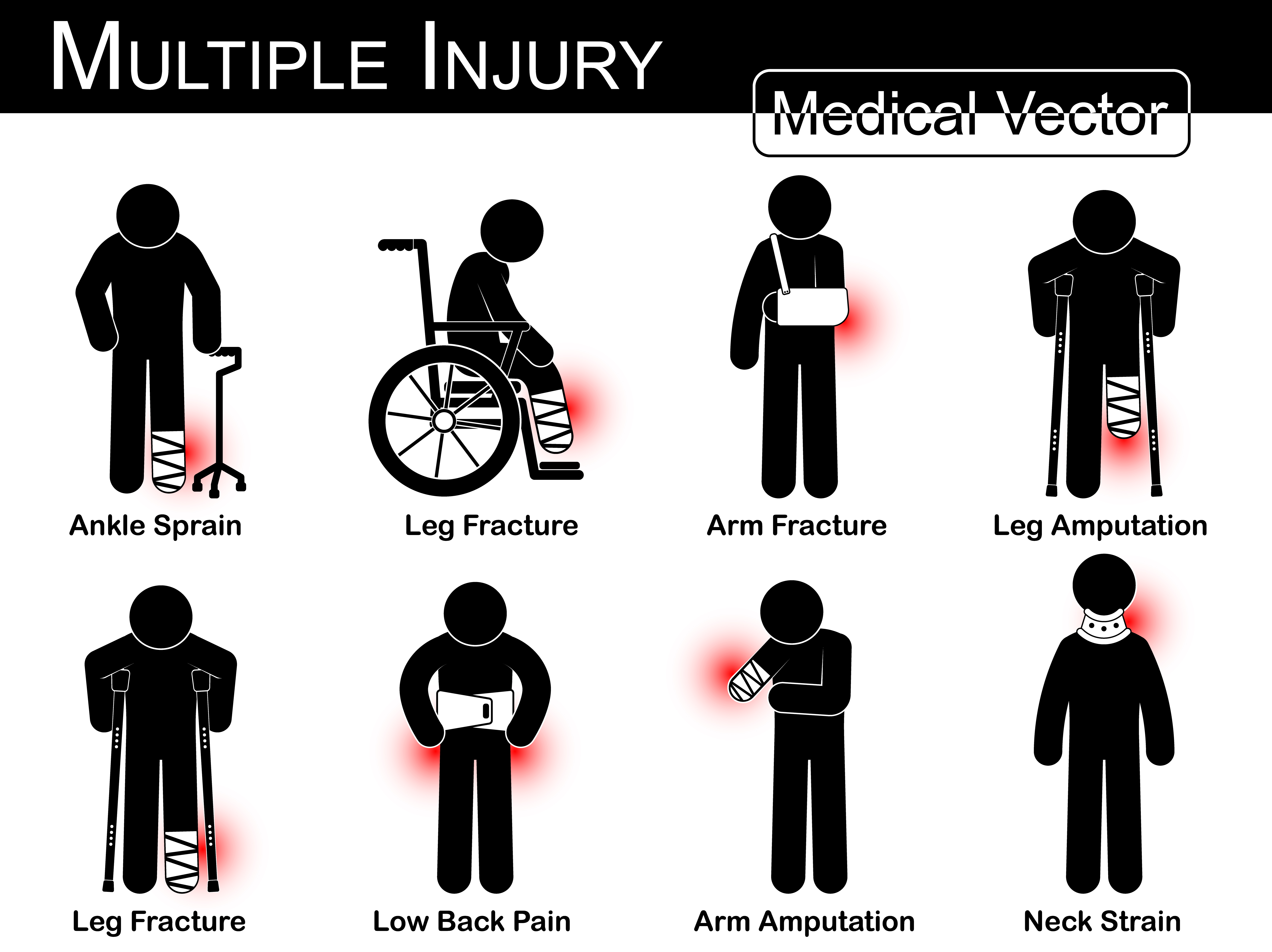 6683x5000 Broken Leg Cast Cartoon Free Vector Art