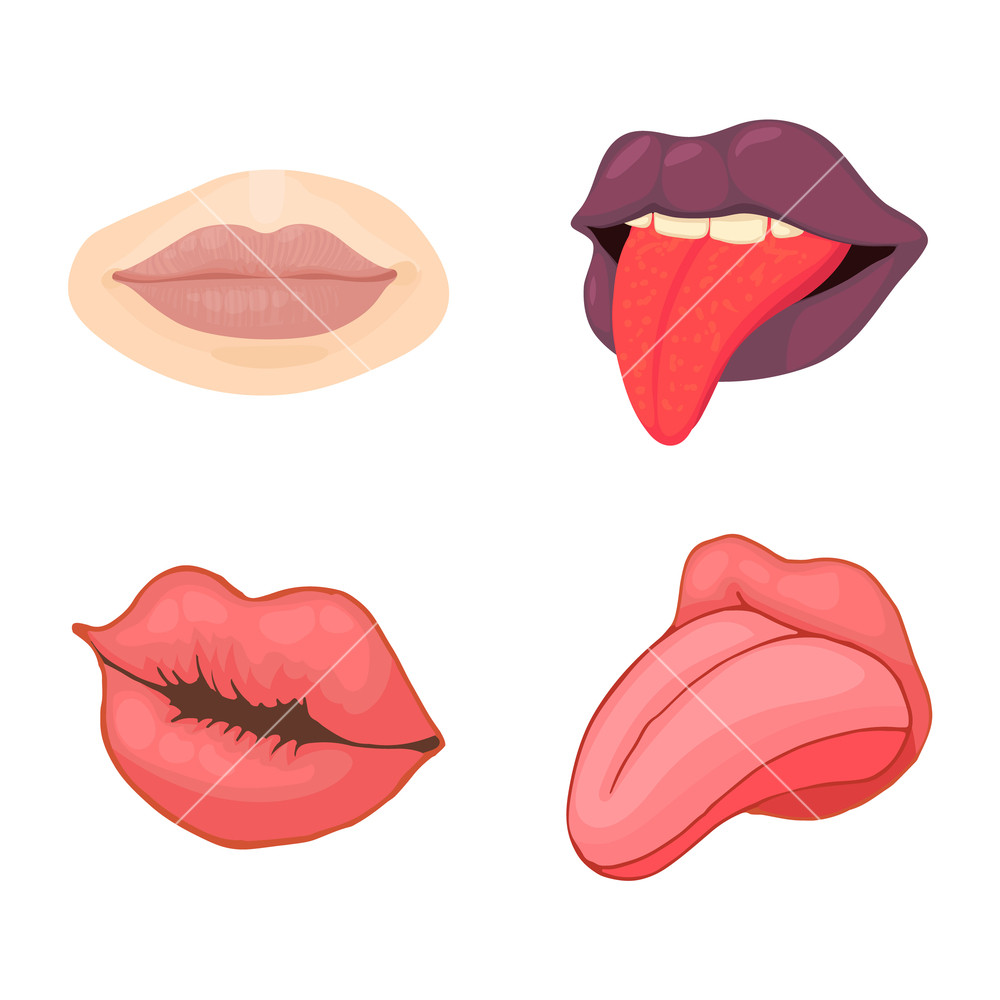 1000x1000 Lips Icon Set Cartoon Set Of Lips Vector Icons For Web Design