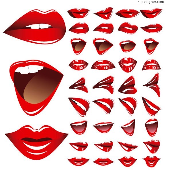 600x600 Designer Lips And Teeth Vector Material