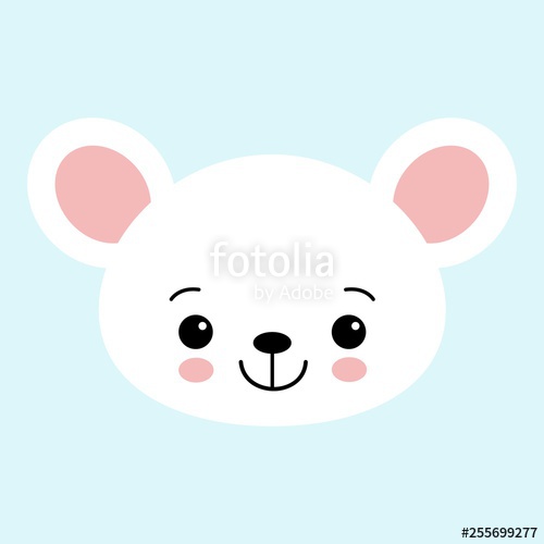 500x500 Cute Cartoon Mouse Face Little Kawaii Mouse Vector Illustration