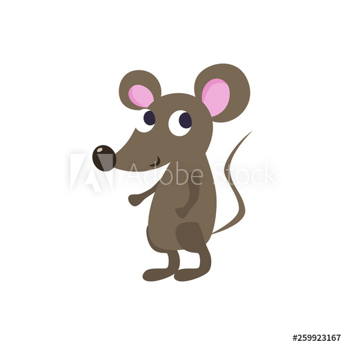 500x500 Cute Cartoon Mouse Vector Illustration
