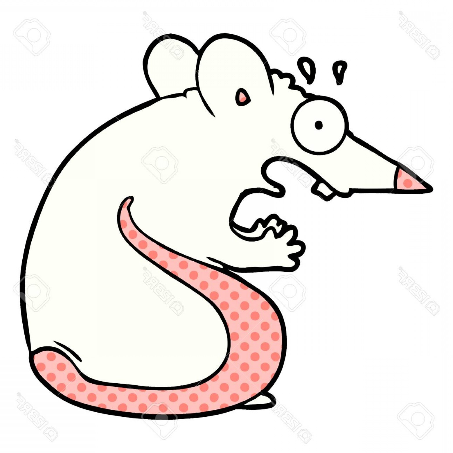 1560x1560 Photostock Vector Cartoon Frightened Mouse Vector Illustration