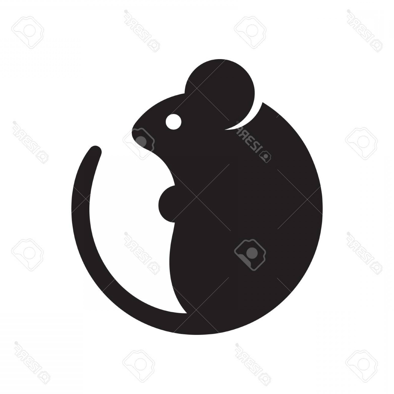 1560x1560 Photostock Vector Simple Cartoon Mouse Logo Modern Geometric Mouse