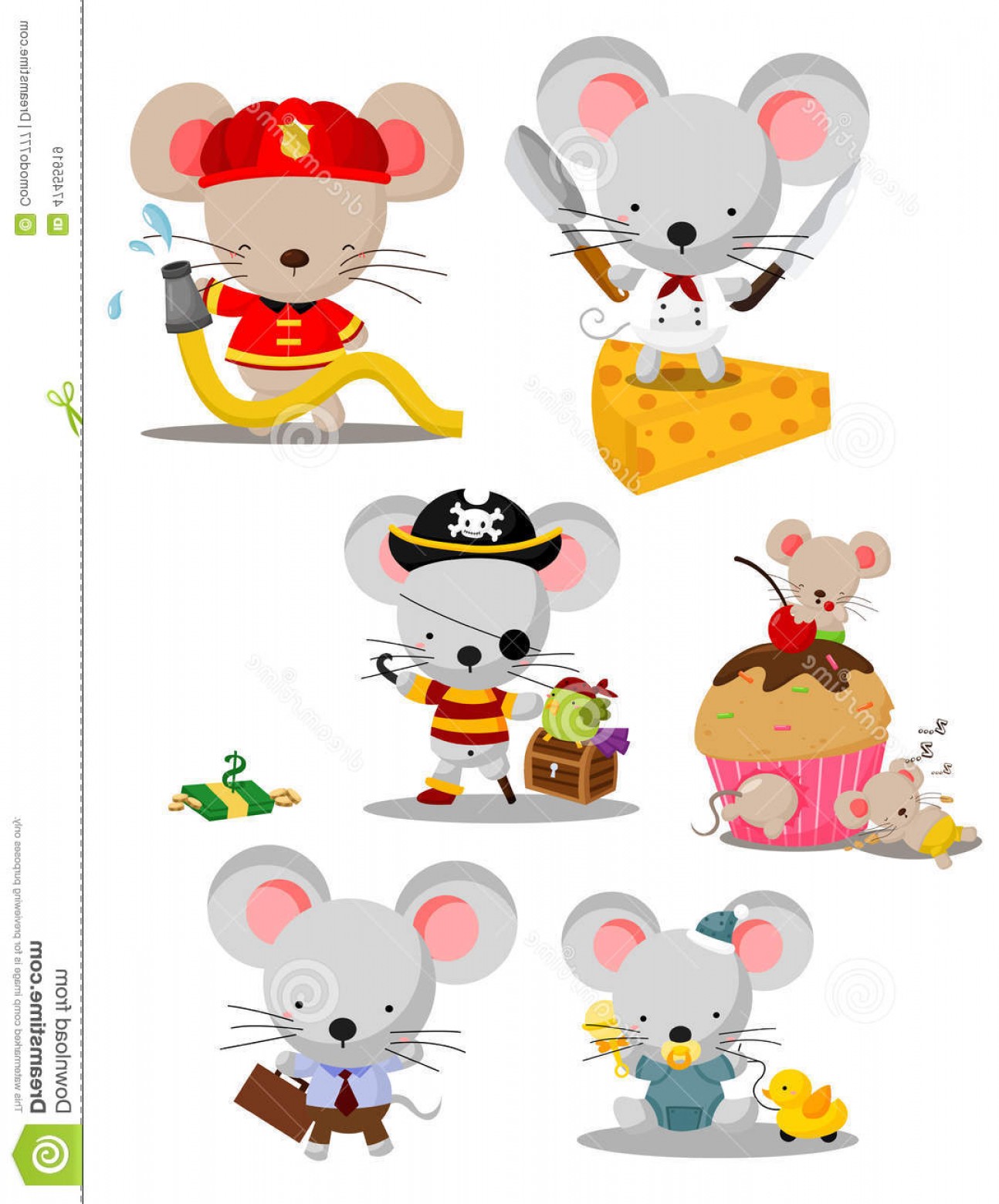 Мышки набор вектор