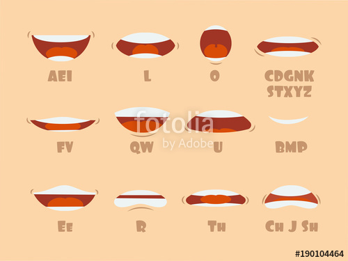 500x375 Cartoon Talking Mouth And Lips Expressions Vector Animations Poses