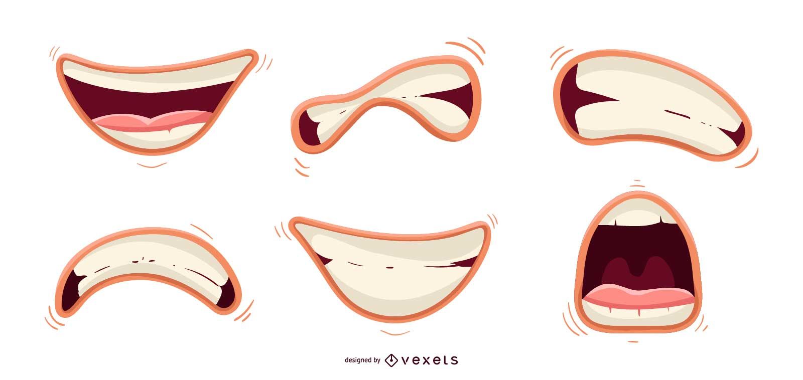 1600x758 Cute Mouth Vector Set