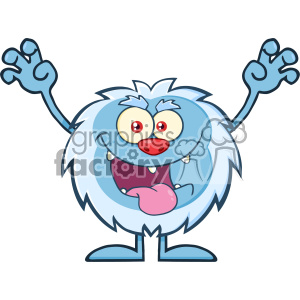 300x300 Scary Yeti Cartoon Mascot Character With Open Arms And Mouth