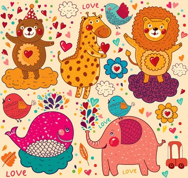 Vector Cute Cartoon Pattern Free Vector Download 388x368 Vector Cute Cartoon Pattern Free Vector Download