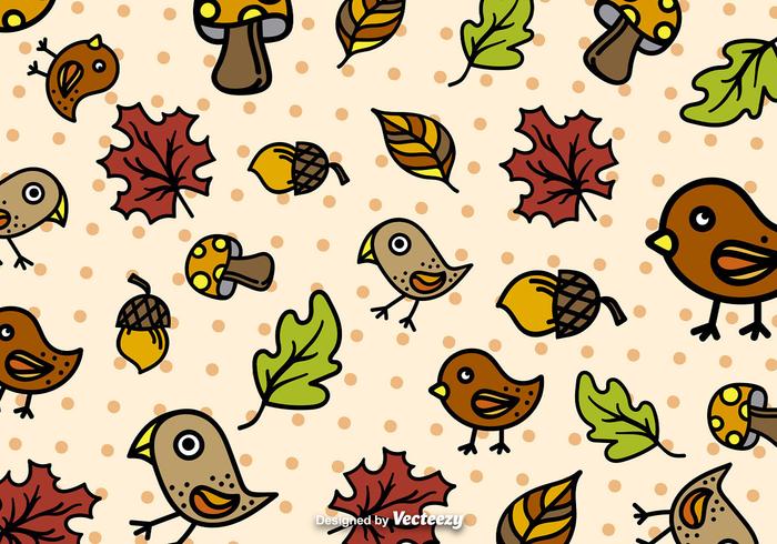 Autumn Cartoon Pattern Vector 700x490 Autumn Cartoon Pattern Vector