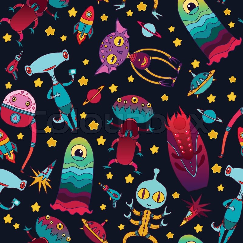 Cartoon Aliens Vector Seamless Stock Vector Colourbox 800x800 Cartoon Aliens Vector Seamless Stock Vector Colourbox