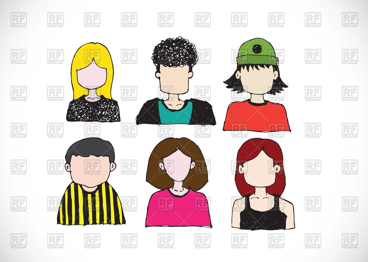 drawings of people without faces