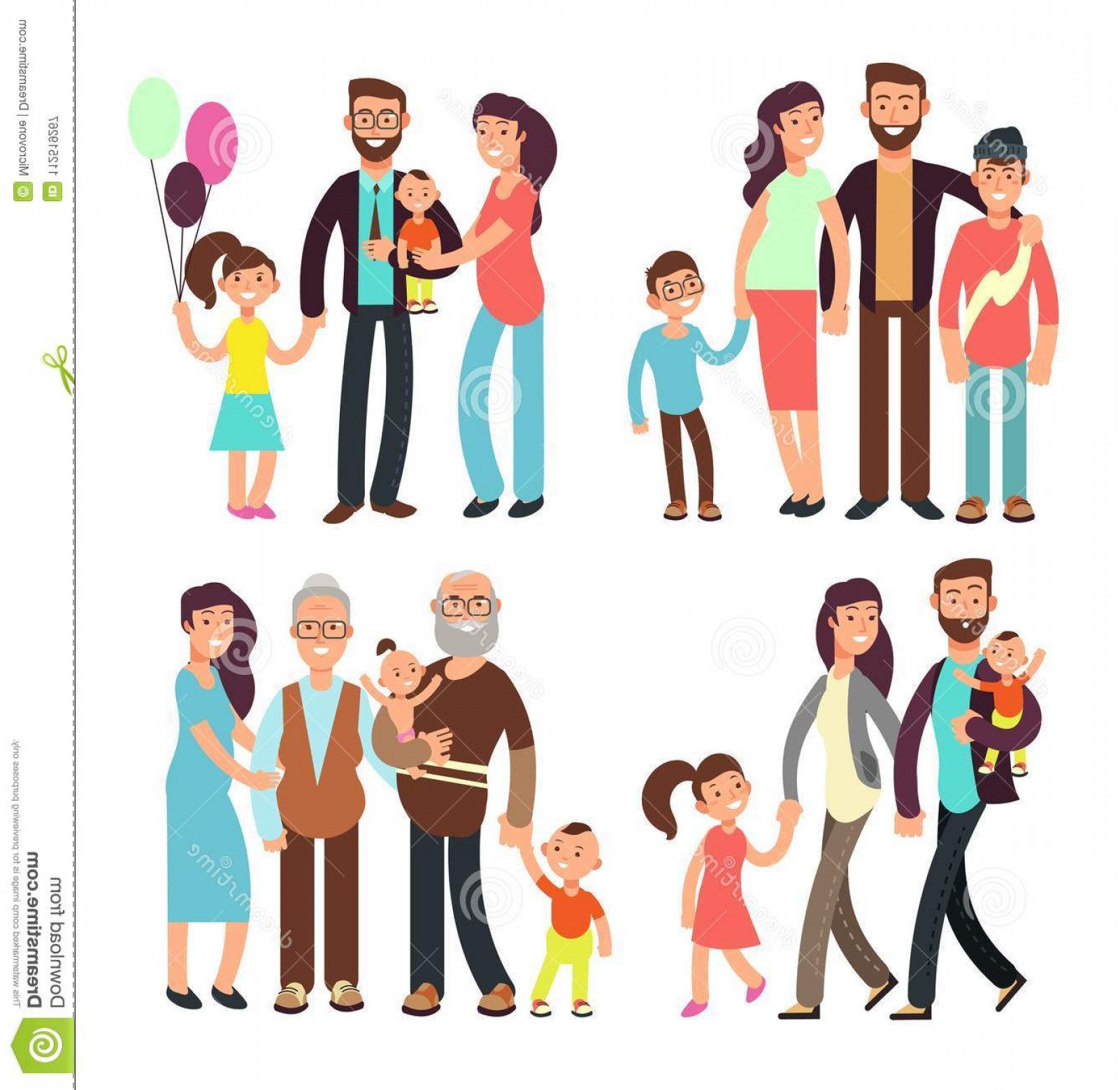 Happy Active Family Cartoon People Vector Characters Illustration 1602x1560 Happy Active Family Cartoon People Vector Characters Illustration