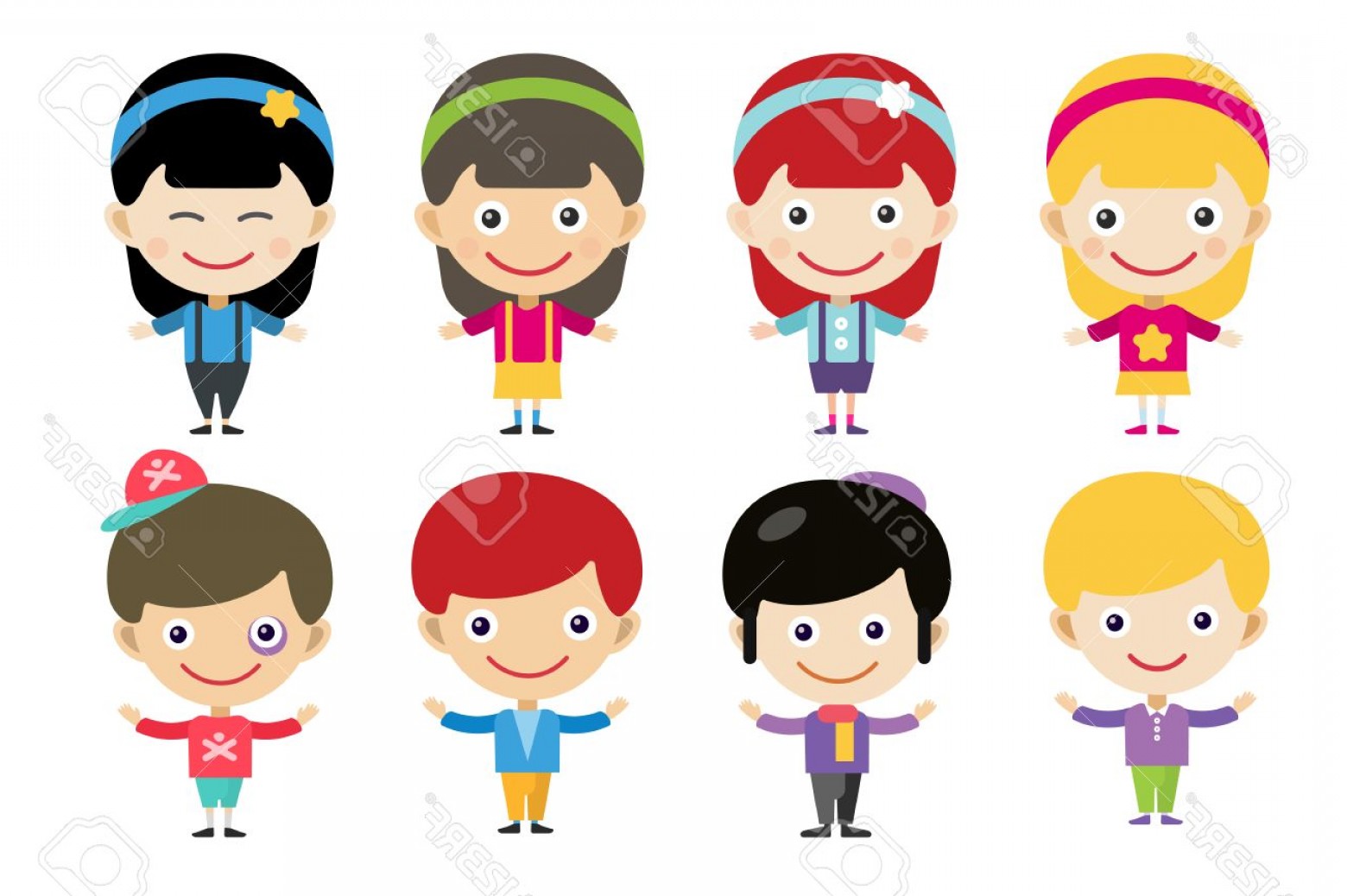 Photostock Vector Vector Cute Cartoon Boys And Girls Together 1560x1038 Photostock Vector Vector Cute Cartoon Boys And Girls Together