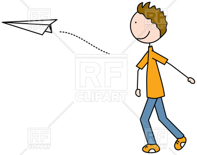 Cartoon Illustration Of A Boy Throwing Paper Plane Vector Image 400x315 Cartoon Illustration Of A Boy Throwing Paper Plane Vector Image