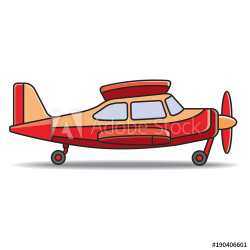 Red Color Landed Small Propeller Plane Vector Cartoon 500x500 Red Color Landed Small Propeller Plane Vector Cartoon