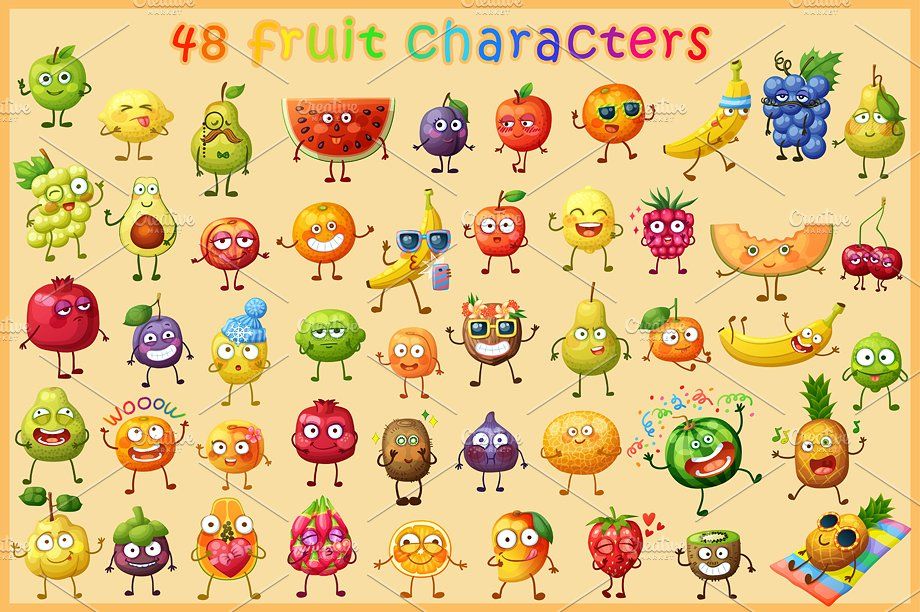 920x612 Fruit Cartoon Characters