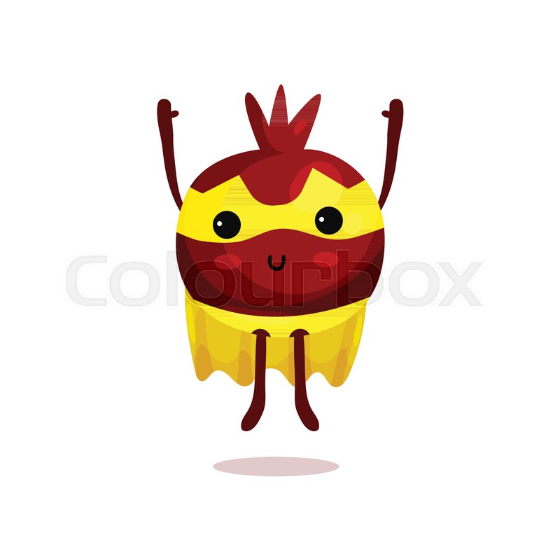 800x800 Cartoon Illustration Of Pomegranate Stock Vector Colourbox