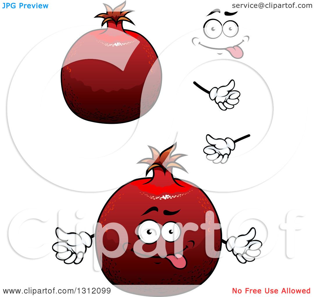 1080x1024 Clipart Of A Cartoon Face, Hands And Pomegranates