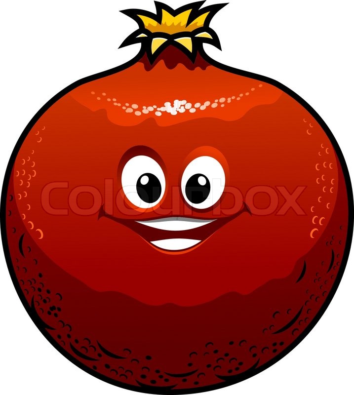 717x800 Cute Red Pomegranate Fruit With A Stock Vector Colourbox