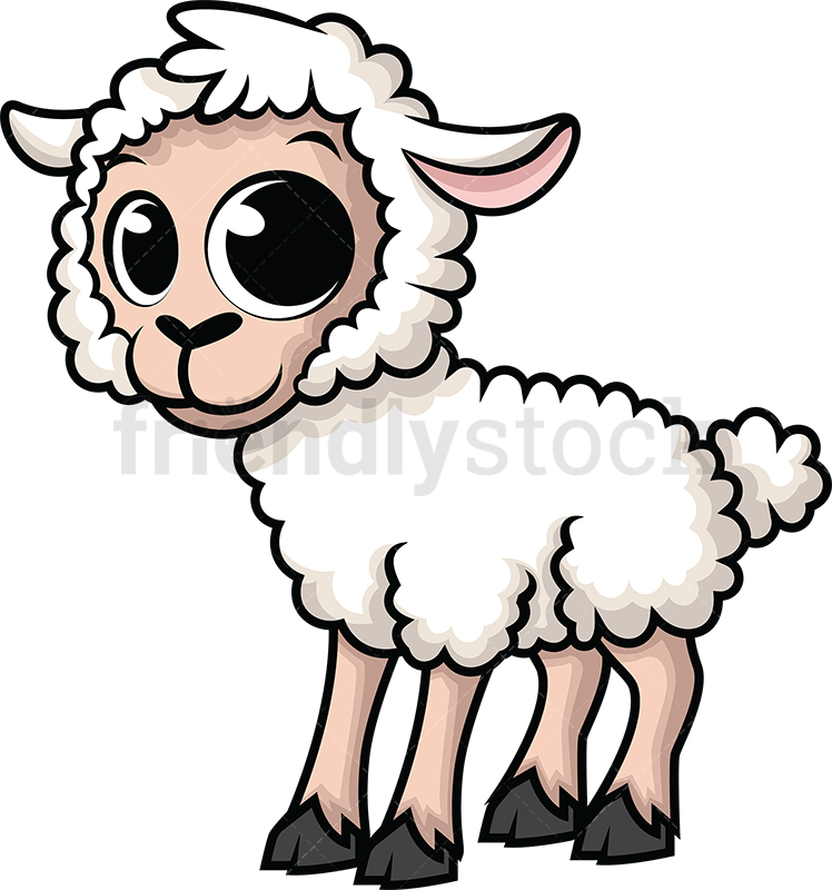 748x800 Cute Baby Sheep Cartoon Vector Clipart