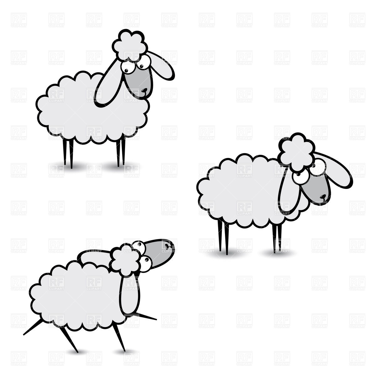 1200x1200 Funny Cartoon Sheep Character Vector Image Of Plants And Animals