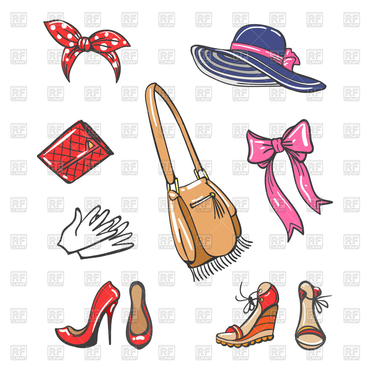 Set Of Girls Fashion Accessories Isolated On White Background 1200x1200 Set Of Girls Fashion Accessories Isolated On White Background