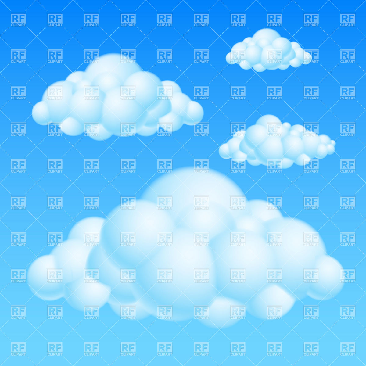 1200x1200 Cartoon Sky And Bubble Clouds Vector Image Of Backgrounds