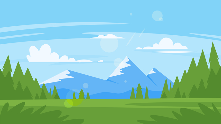 711x400 Page Sunny Sky On Curated Vector Illustrations, Stock Royalty