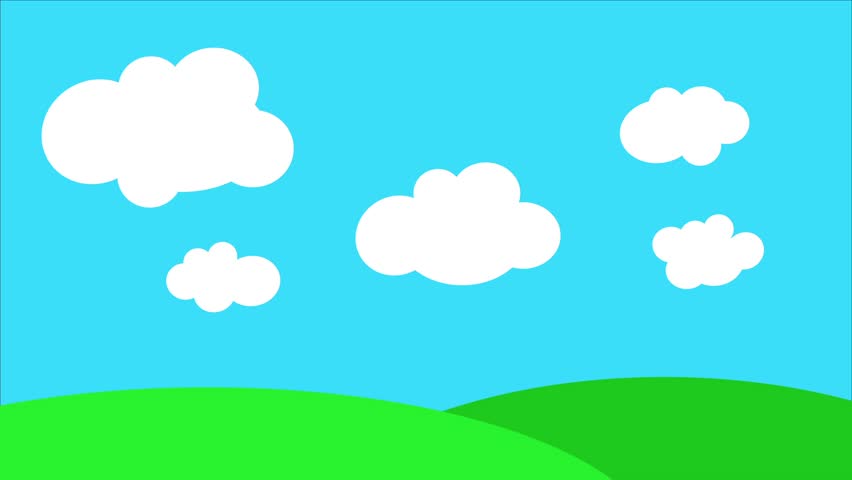 852x480 Moving On Blue Sky And Green Mountains, Cartoon