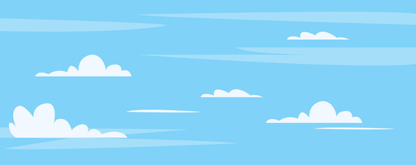 603x240 Beautiful Blue Sky With Cute Clouds Background Vector Illustration