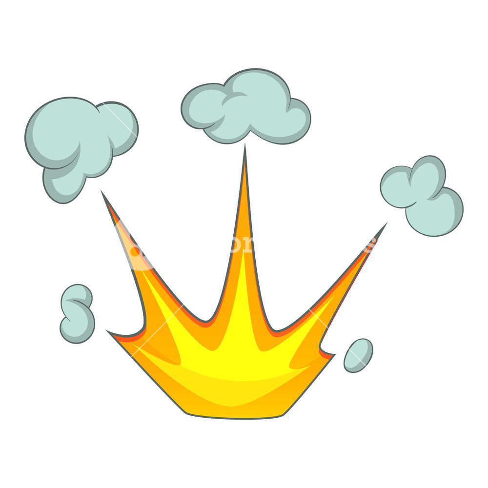 1000x1000 Explode Effect With Smoke Icon Cartoon Illustration Of Explode