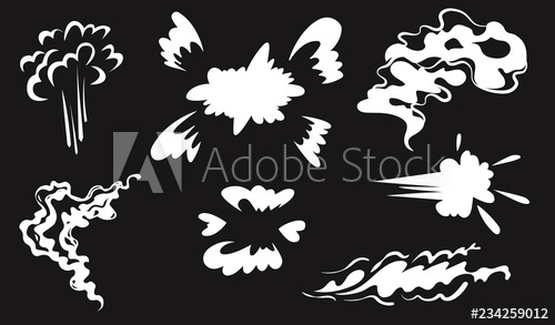 500x293 Smoke Vector Special Effects Set Funny Template On Black